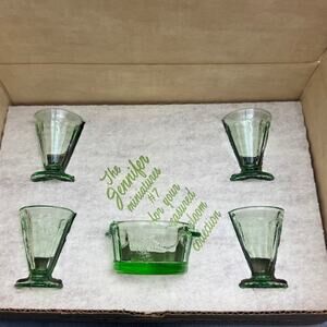 Mosser Vintage Green Glass Miniature Jennifer Set #7 with box